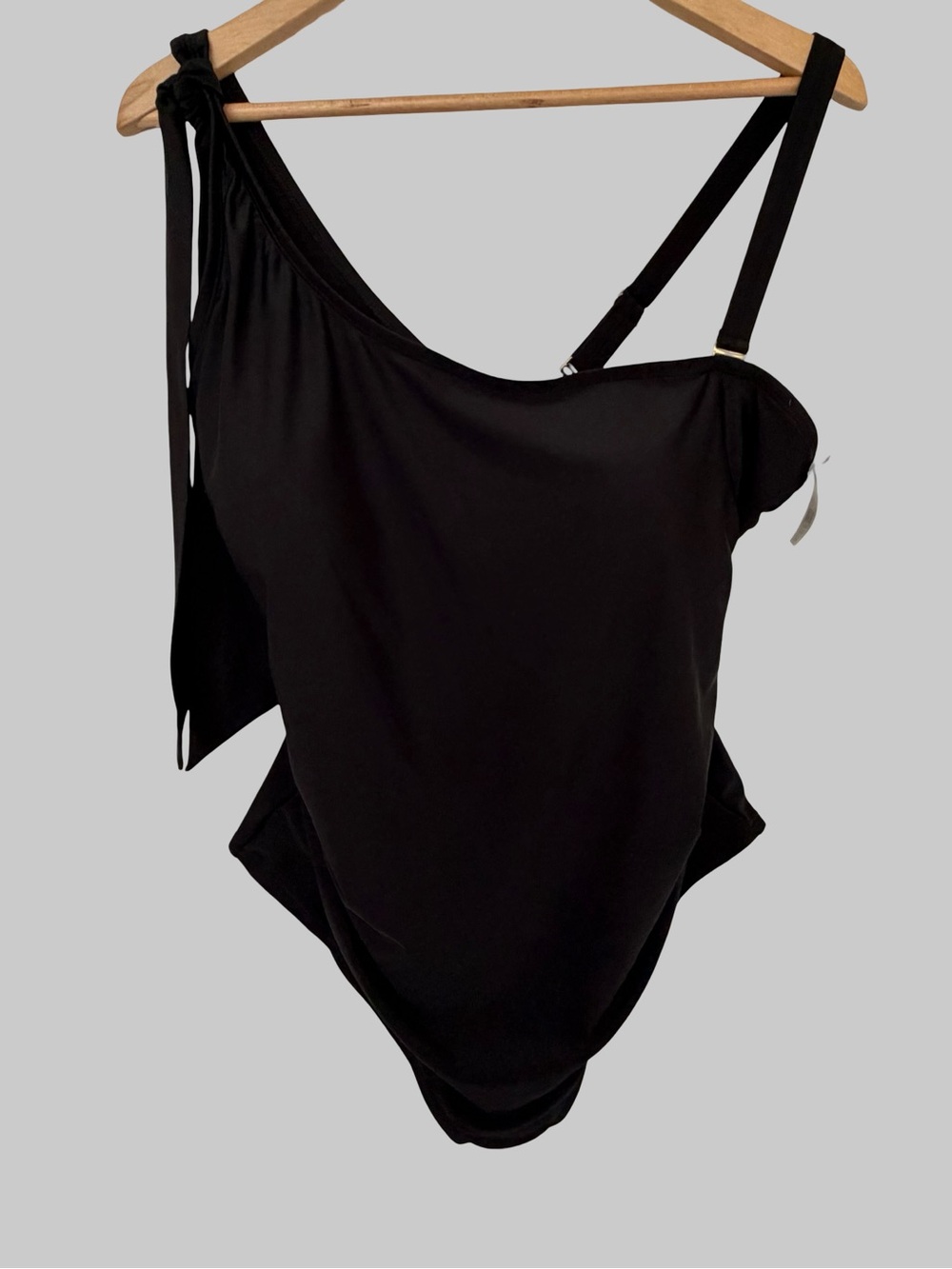 George Black One-Shoulder One Piece Padded Bra Ruched Side Swimsuit-Sz-20W